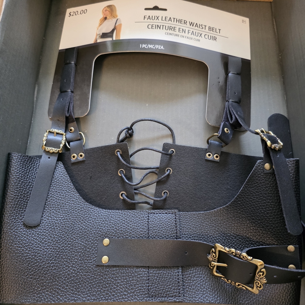 Black Faux Leather Waist Belt